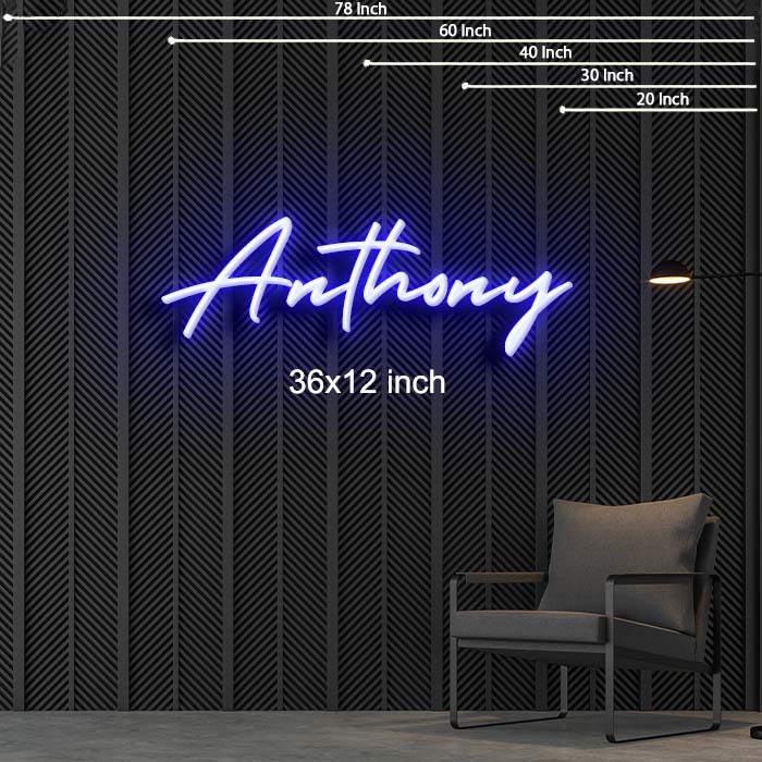 Anthony 36x12 inch — make neon sign