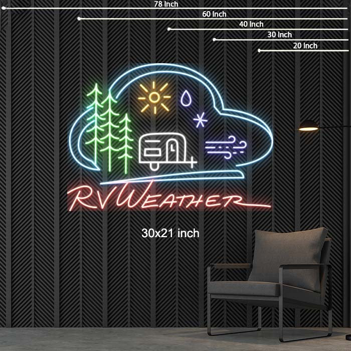 RV WEATHER 30x21 in — make neon sign