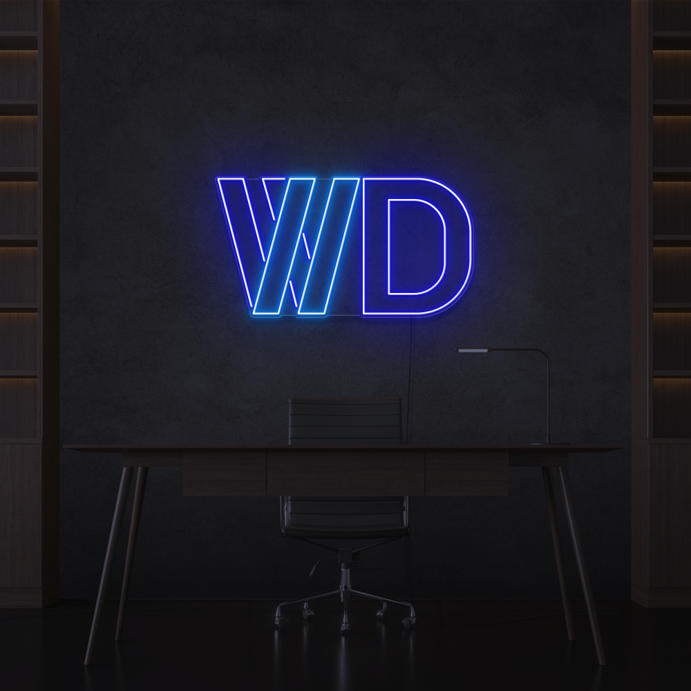 WD LOGO 45x26Inch — make neon sign