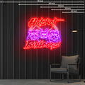 Hotshot bulldogs pink neon sign