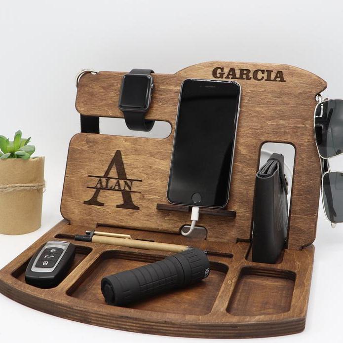 Personalized Wooden Docking Station