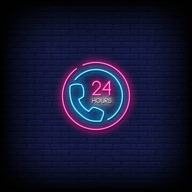 24 Hours Service Support Neon Sign — make neon sign