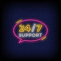 24/7 Support Neon Sign Perfect For Business Environment