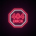 404 Error Neon Sign