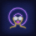 Handmade neon sign of an Afro Retro Girl, ideal for adding a stylish, glowing touch to your space.