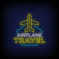 Airplane Travel Neon Sign