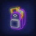 Backpack With Artist's Materials Neon Sign