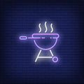 Barbeque Grill With Smoke Neon Sign