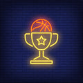 Basketball In Cup Neon Sign