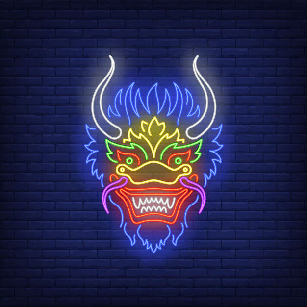 Beautiful Dragon Head Neon Sign- Ready to ship