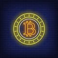 Bitcoin Cryptocurrency Coin Neon Sign