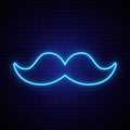 Blue Mustache Neon Sign