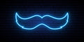Blue Mustache Neon Sign
