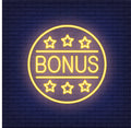 Bonus With Stars Neon Sign