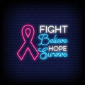 Breast Cancer Awareness Month Neon Sign