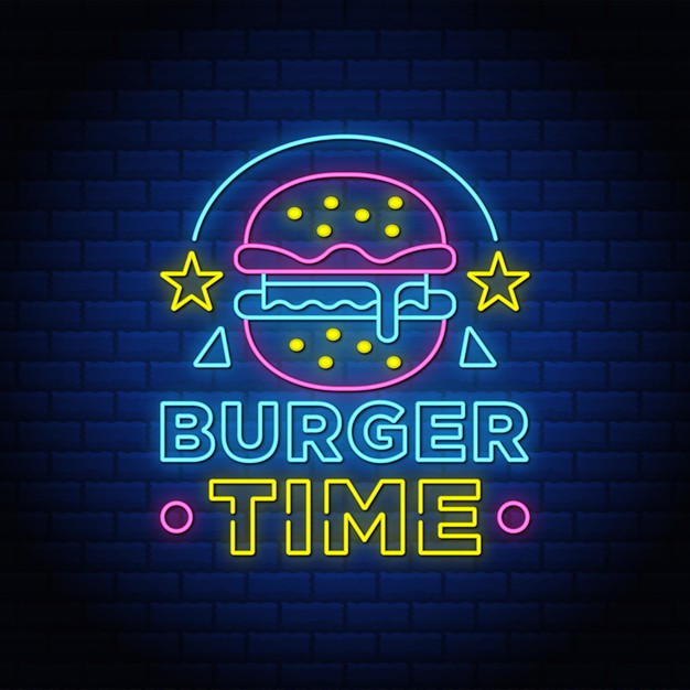 Burger Time Neon Sign — make neon sign