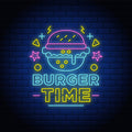 Burger Time Neon Sign