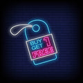 Buy One Get One Free Neon Sign