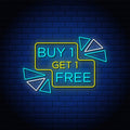 Buy One Get One Free Sale Banner In Neon Sign