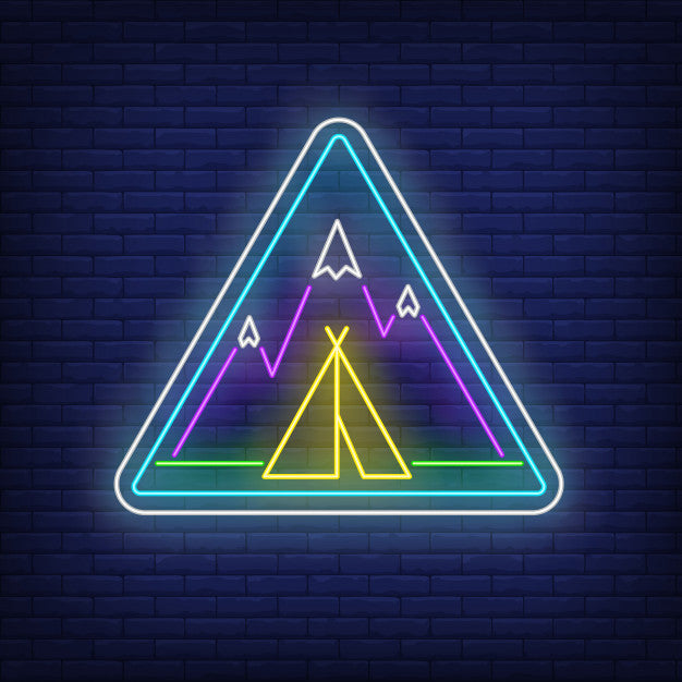 Camp In Mountains Neon Sign — make neon sign
