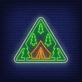 Camp In Woods Neon Sign