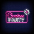 christmas party pink neon sign