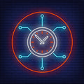 Clock With Circuit Board Neon Sign