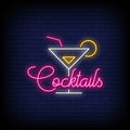 cocktails pink neon sign