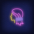 Comb Combing Woman Hair Neon Sign Perfect For Salon