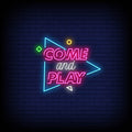 come and play pink neon sign