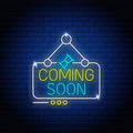 Coming Soon Neon Hanging Tag Text Sign