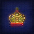 Crown With Cross Neon Sign