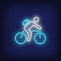 Cyclist Riding Bike Neon Sign