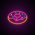 delicious doughnut pink neon sign