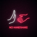 Don't Shake Hands Bright Stop Neon Sign