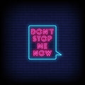 don't stop me now pink neon sign
