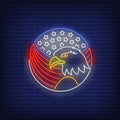 Eagle And American Flag In Circle Neon Sign