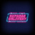 express delivery pink neon sign