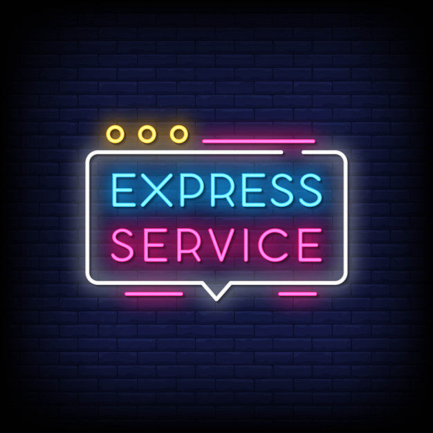 Express Service Neon Sign Perfect For Shop & Restaurant — make neon sign