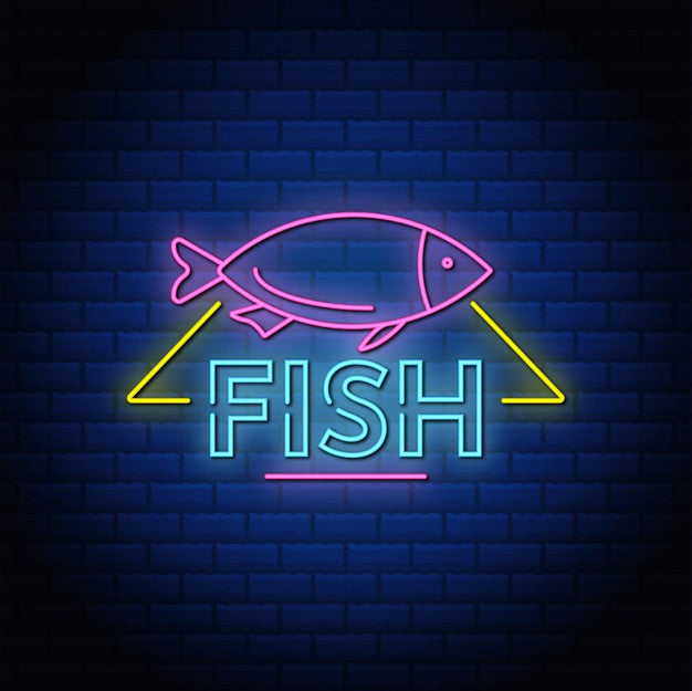 Neon Fish Sign Fish LED Neon Sign 17cm X 24cm / Light Blue