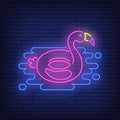flamingo rubber ring pink neon sign
