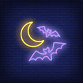 Flying Bats Neon Sign