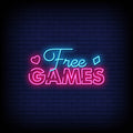 Free Games Neon Sign - Pink Neon Sign