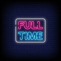 Full time pink neon sign
