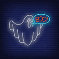 Ghost Saying Boo Neon Sign