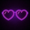 Glasses In The Form Of hearts Neon Sign - Pink Neon Sign