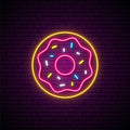Glowing Sweet Donut Neon Sign