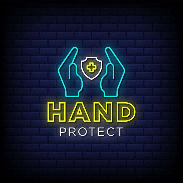 Protect Us Sign Hand Protect Neon Sign — make neon sign