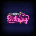 happy birthday pink neon sign