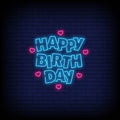 Happy Birthday Lettering Neon Sign